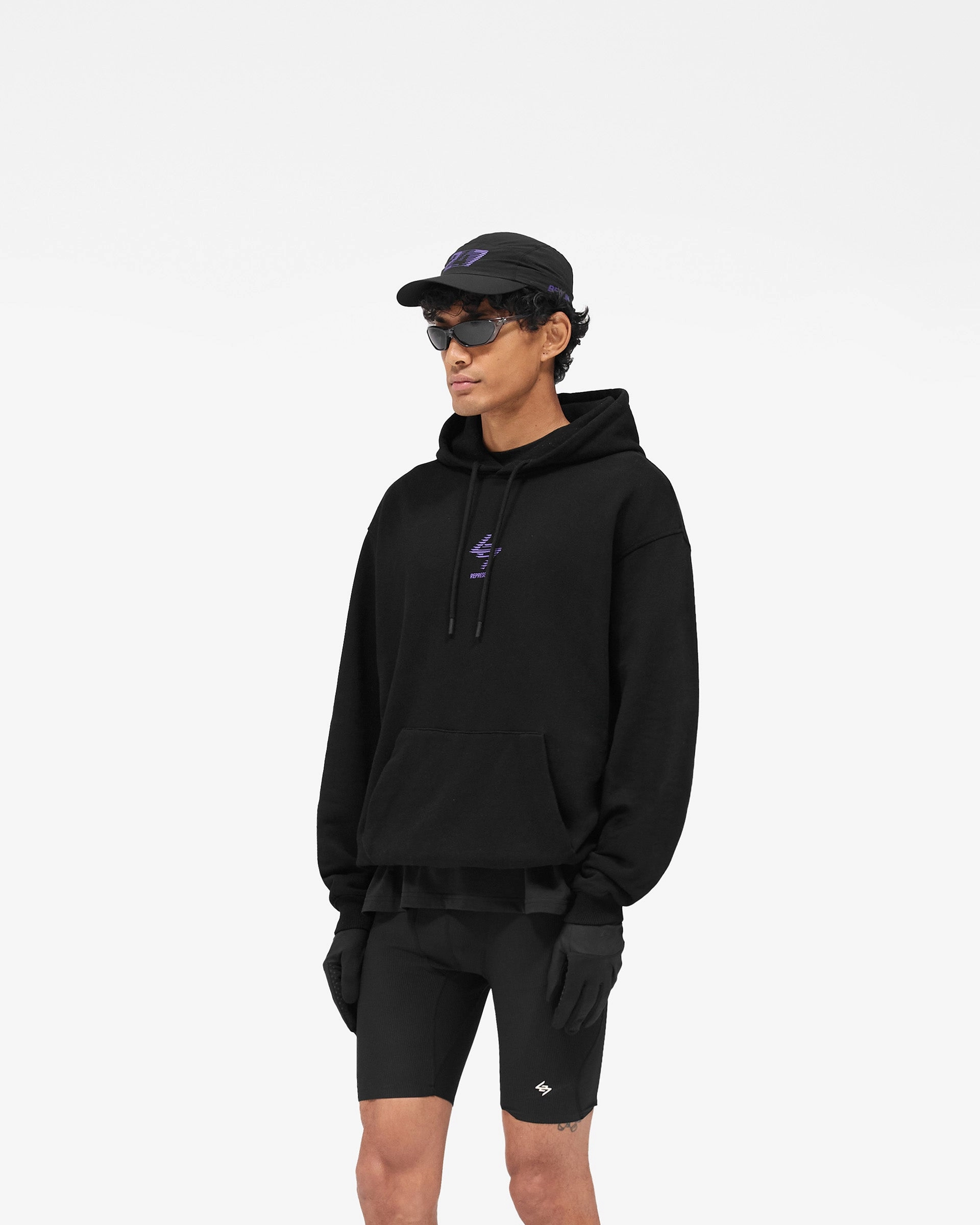 247 Berlin Hoodie - Black Purple Minimal Layers All Season Versatility
