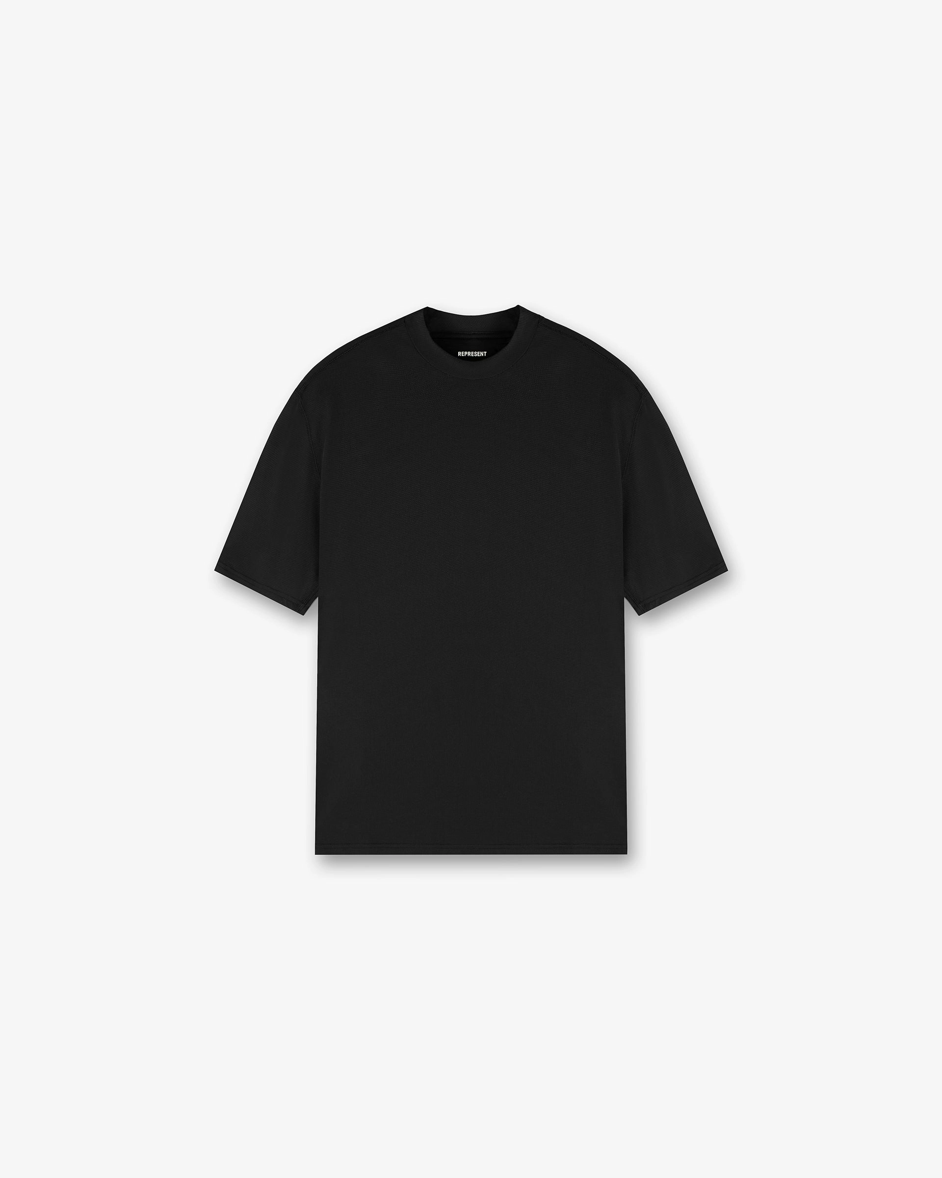 247 DNA Mesh T-Shirt - Black Ribbed Collar Design