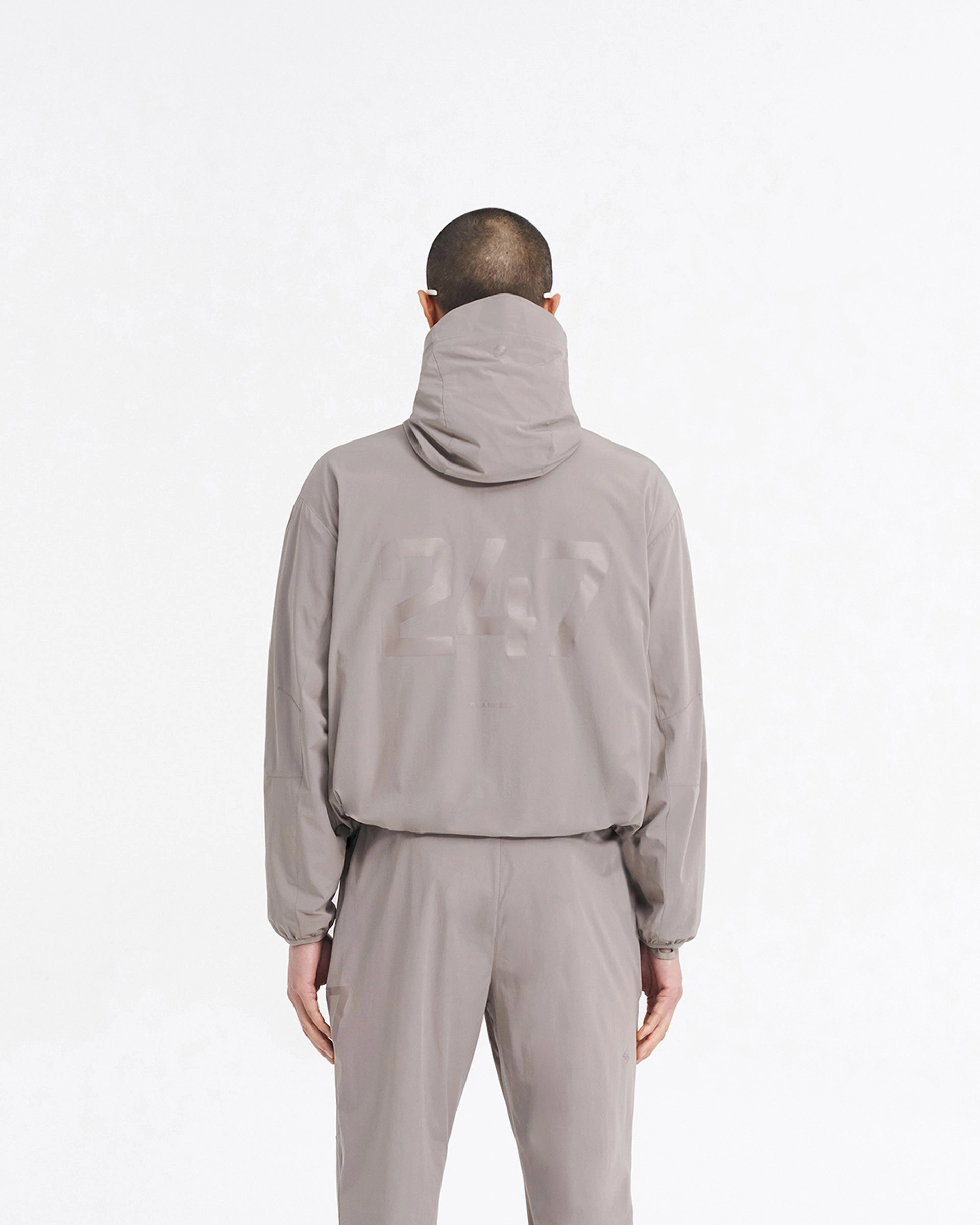 247 Hooded Training Jacket - Cinder Sun Protection Fabric