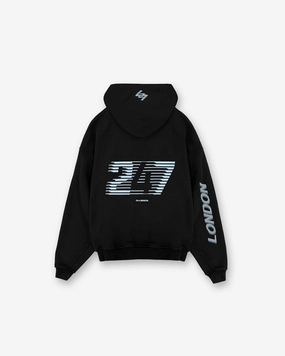 247?London Hoodie - Black Flex Fit Fabric Cozy Stretch