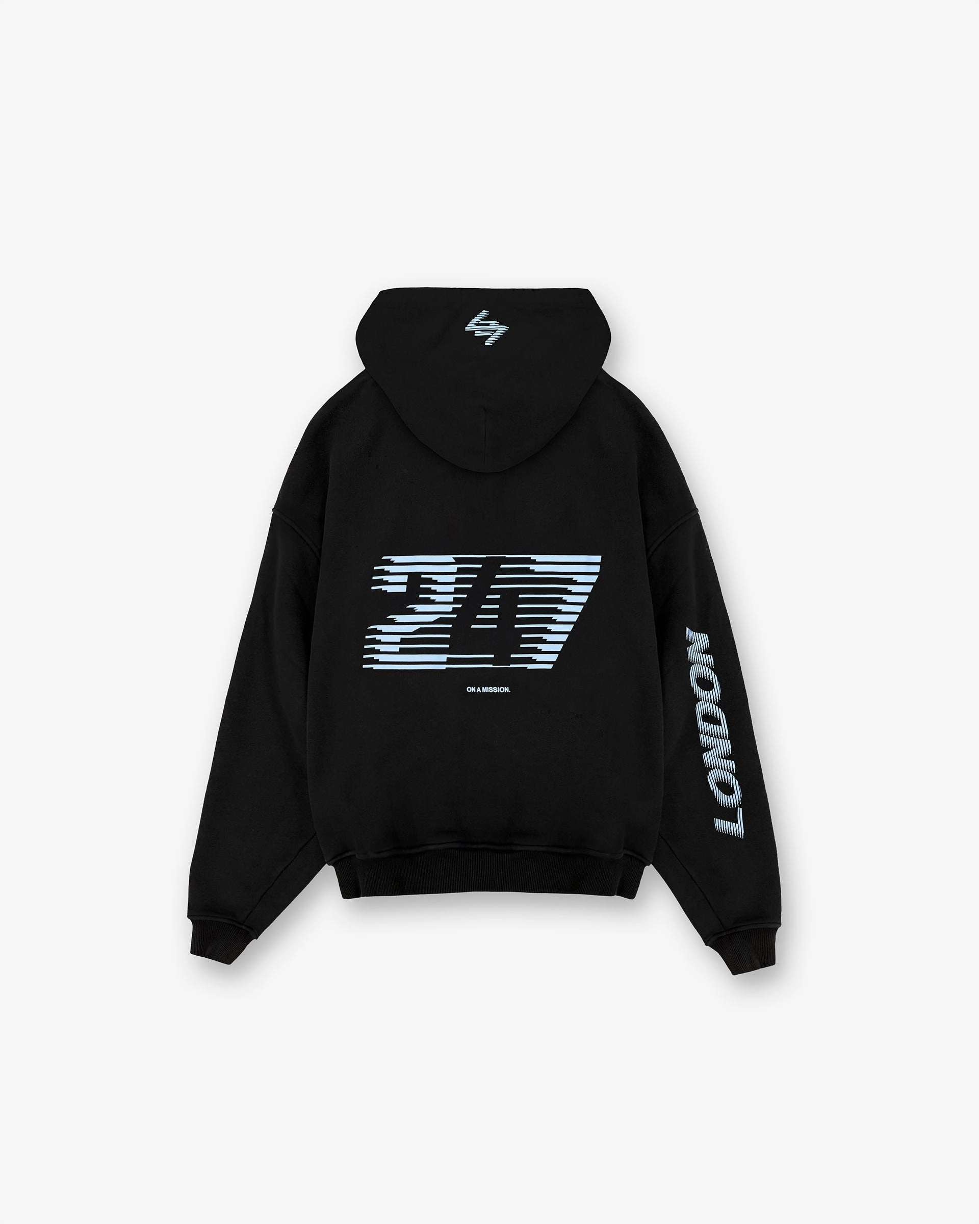 247?London Hoodie - Black Flex Fit Fabric Cozy Stretch