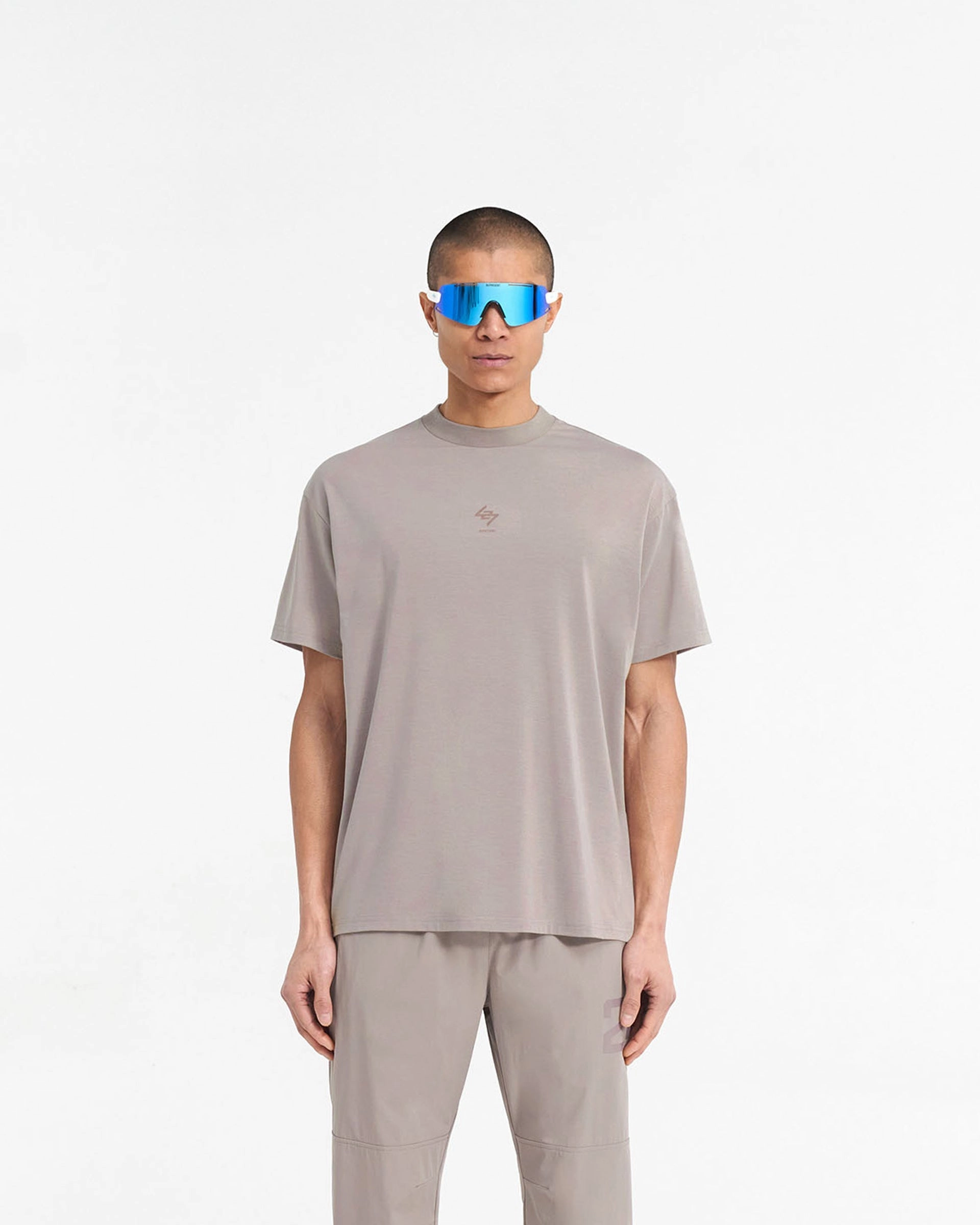 247 Oversized T-Shirt - Cinder Crew Neck Design Effortless Layer