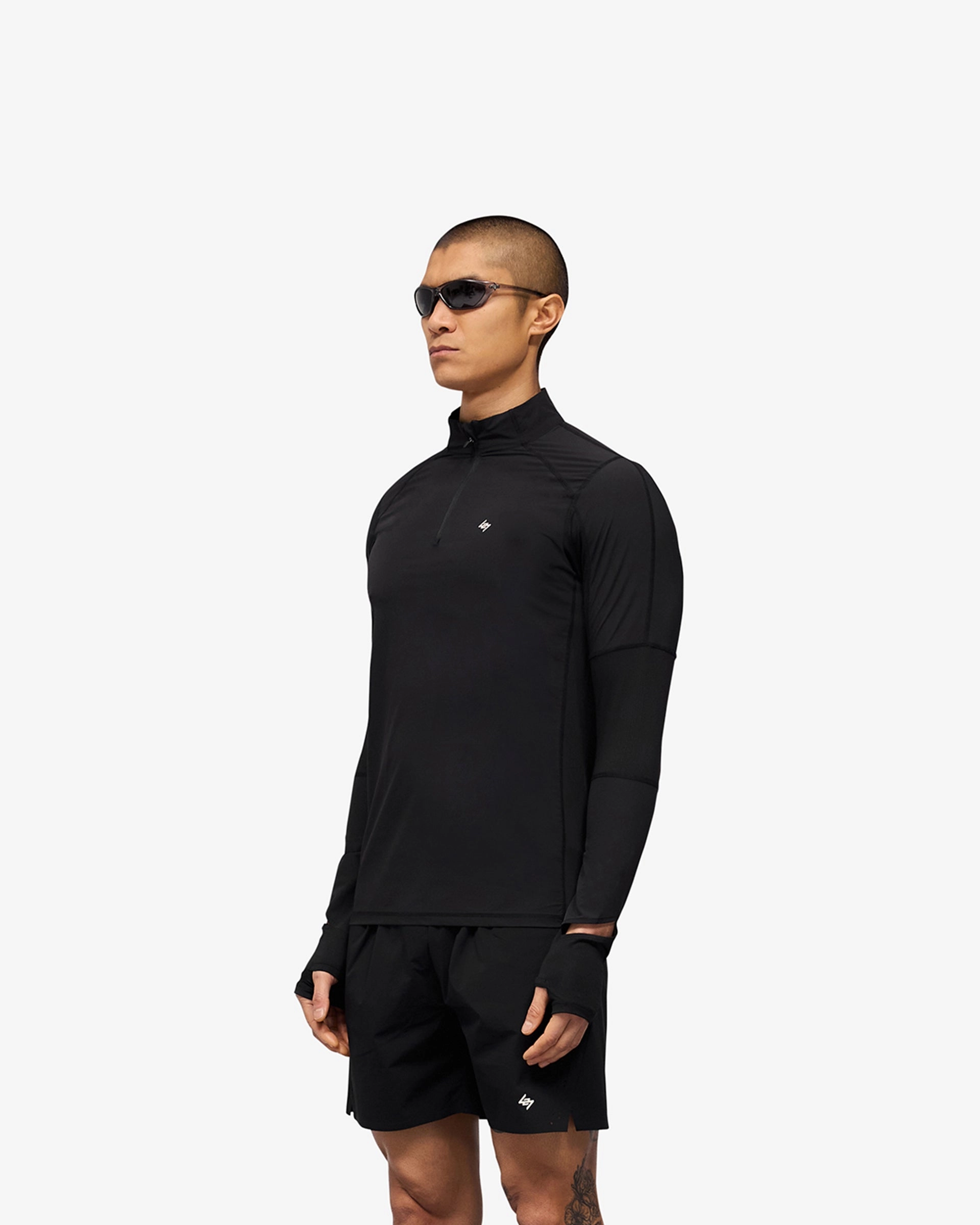 247 Run Quarter Zip - Jet Black Simple Chill Piece Winter Fit