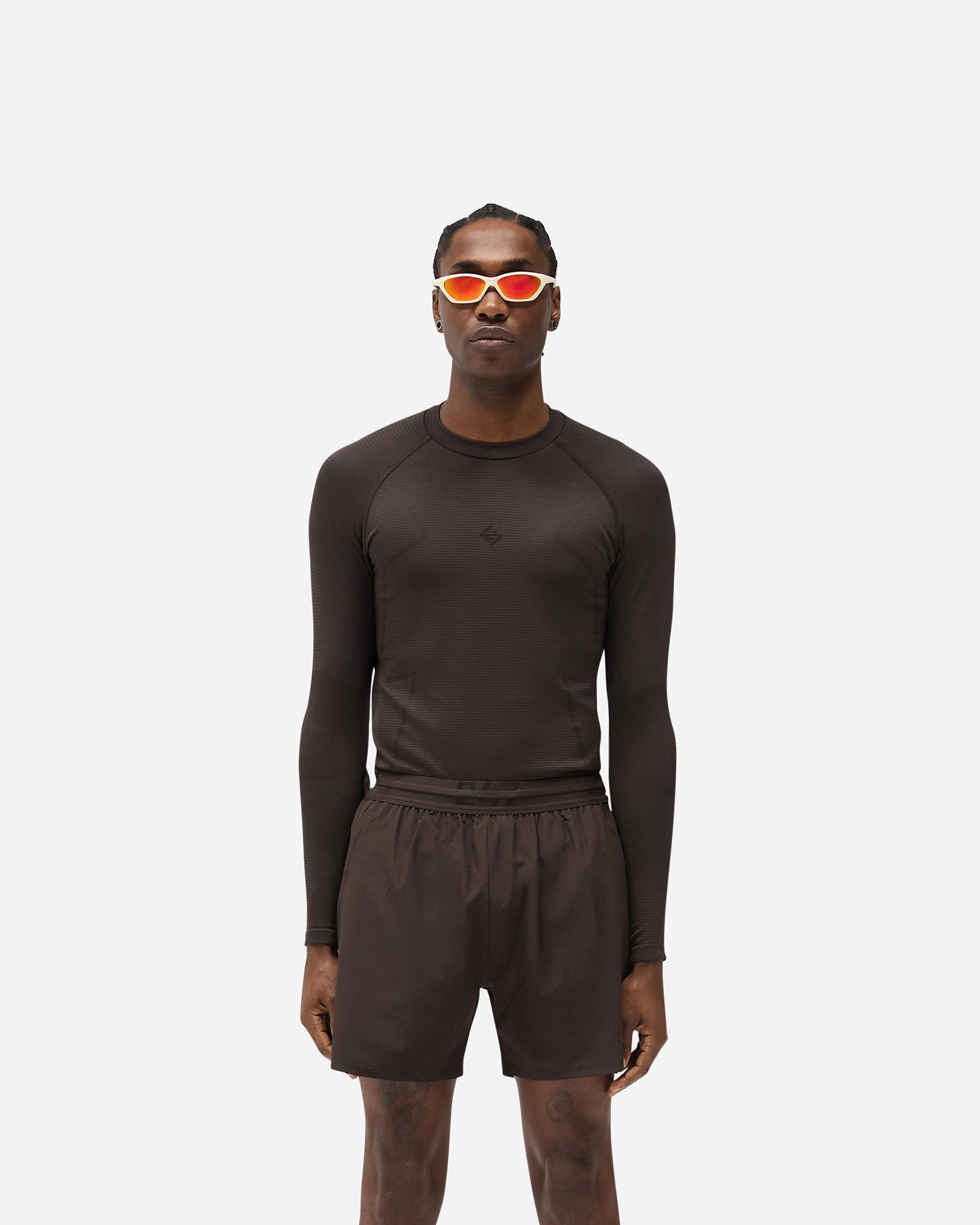 247 Uprising Long Sleeve Seamless T-Shirt - Chocolate Effortless Layer
