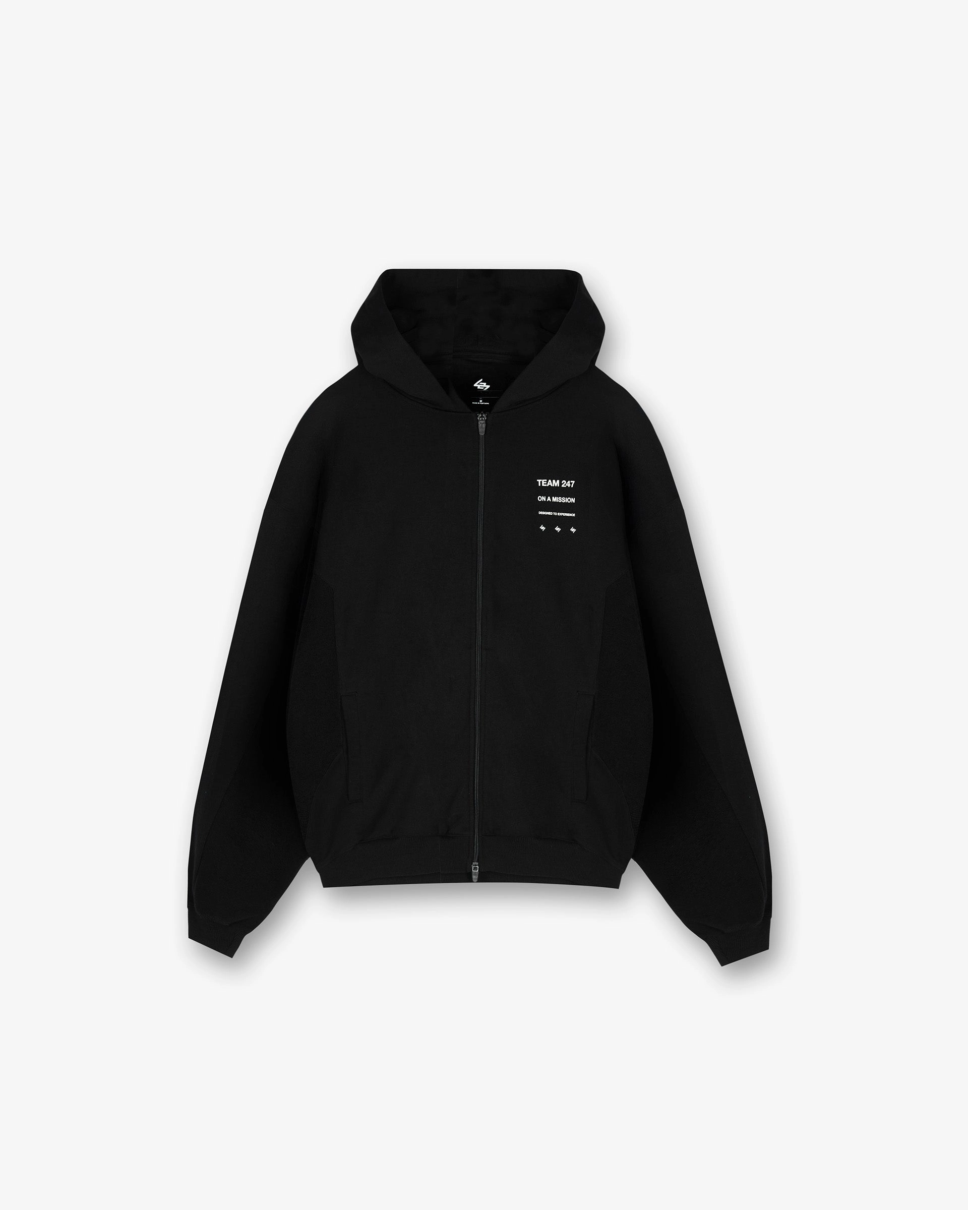 247 Uprising Zip Hoodie - Black Versatile Flex