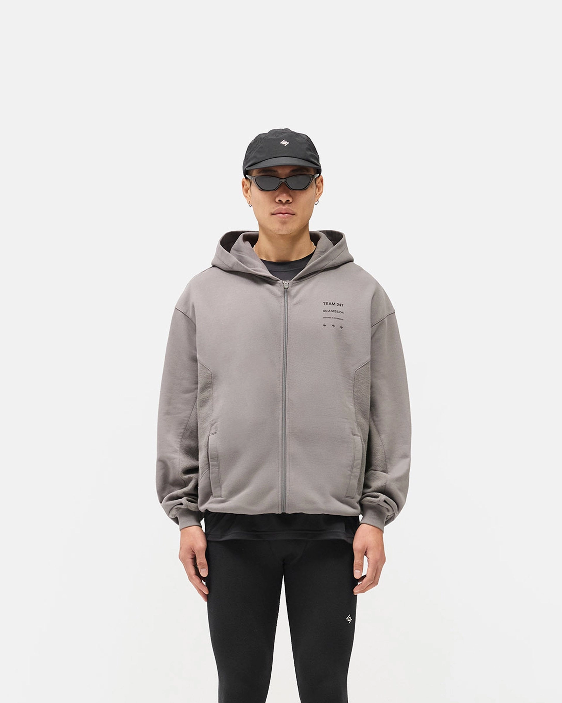 Fashion Energy City Wear Style 247 Uprising Zip Hoodie - Steel