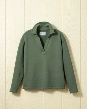 Durable Reinforced Elbow Patches HoodedVersion (PRE-ORDER) Inlet Pullover in Olive Loopback Terry