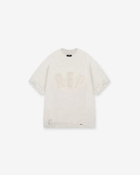 Rep Applique T-Shirt - Cream Marl Yoga flexibility