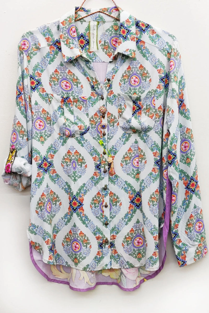 Built In Filter Layer Active Design Magnificent Violet Shirt by Aratta