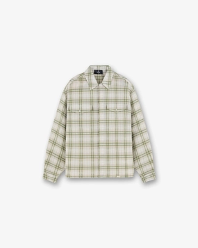 Sheer Long Sleeve Flannel Shirt - Green Quick Release Placket