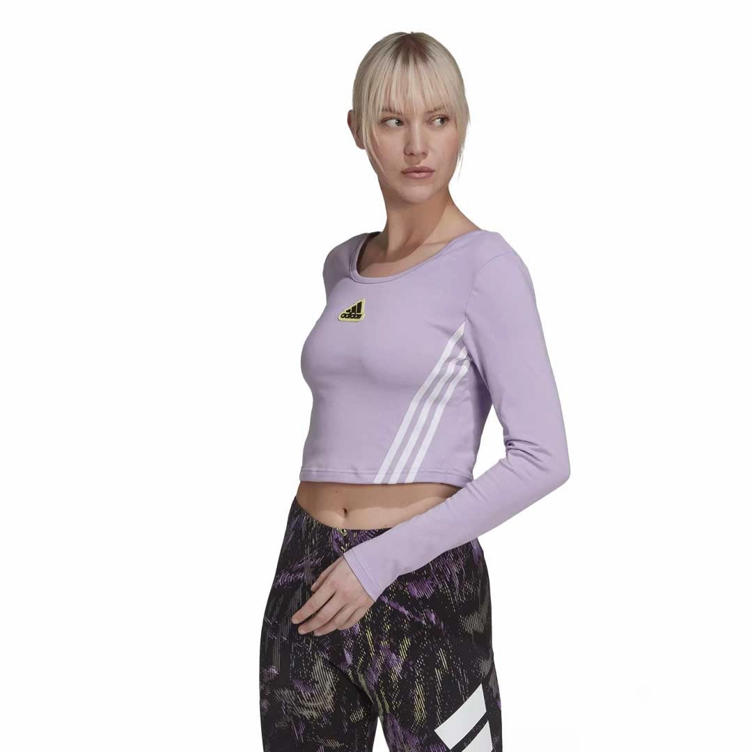 adidas - Women's Hyperpulse Cropped  Long Sleeve Top (HU0264) Seamless Technology Soft Shell Material
