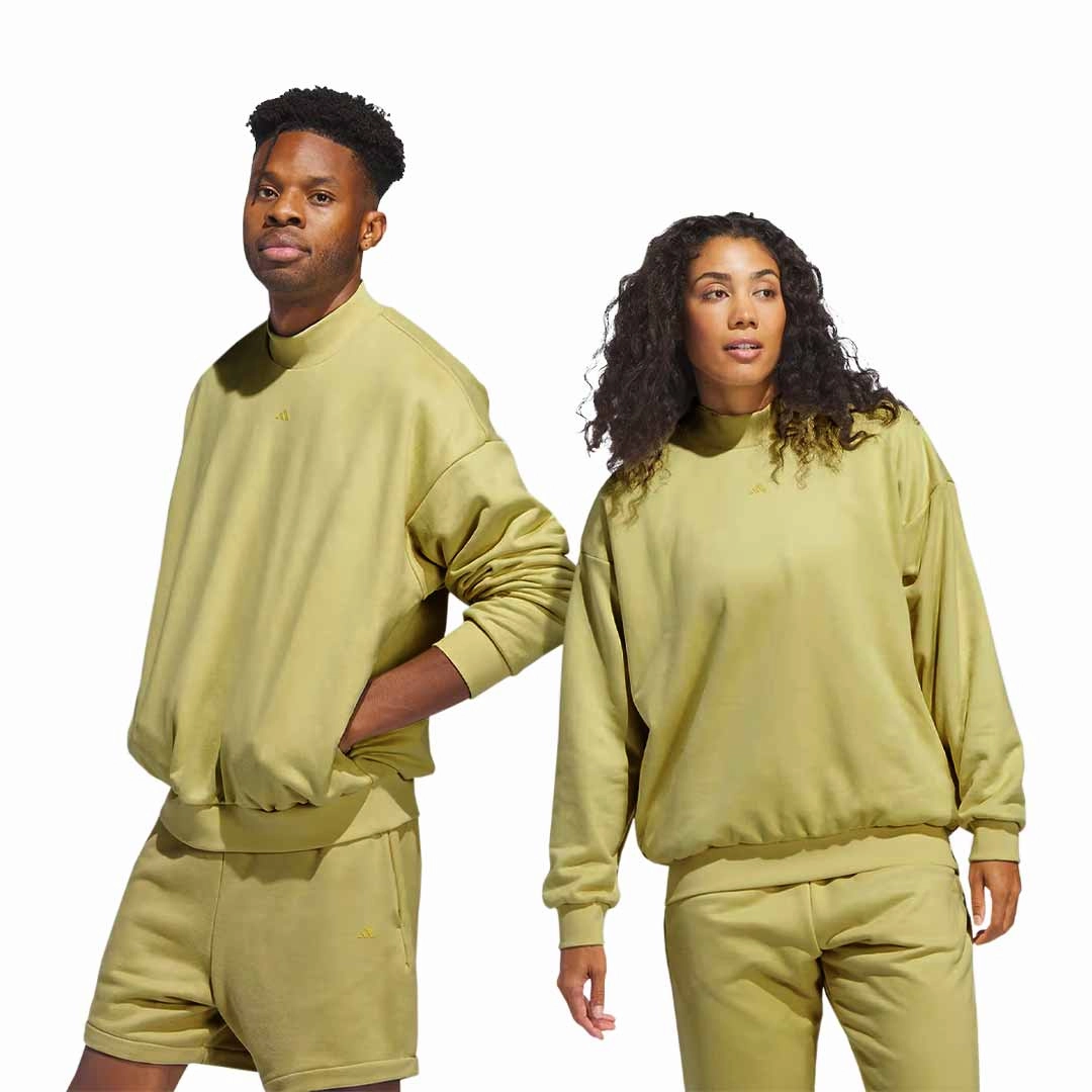 adidas - Unisex Basketball Sueded Crew Sweatshirt (IN7697) ElasticizedWaistbandSystem