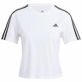 adidas - Women's 3-Stripes Crop T-Shirt (GL0778) Flexible Zipper Guards