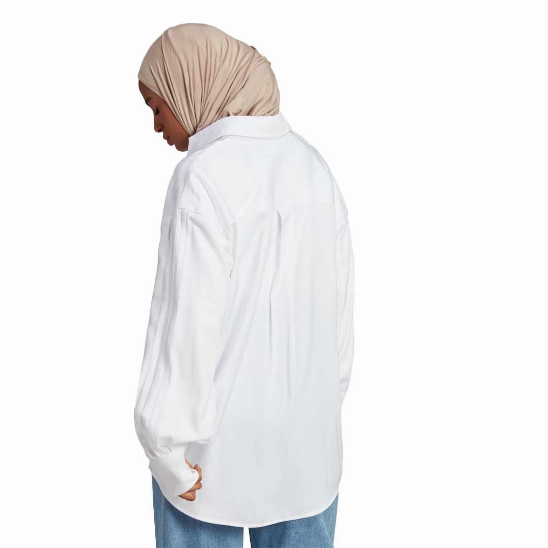 Rubberized Edging Basic Travel Fit adidas - Women's 3-Stripes OS Shirt (IR9790)