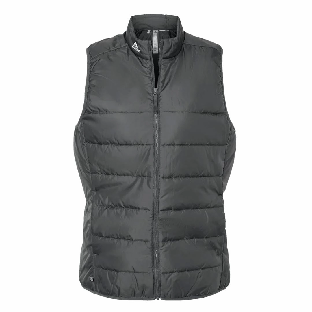 Noise Free Zippers AdjustableHood adidas - Women's 3-Stripes Puffer Vest (HD1185)