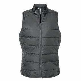Noise Free Zippers AdjustableHood adidas - Women's 3-Stripes Puffer Vest (HD1185)
