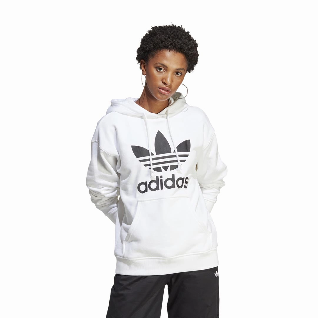 adidas - Women's Adicolor Trefoil Hoodie (IB7435) WaterRepellentFabric Bonded Fabric