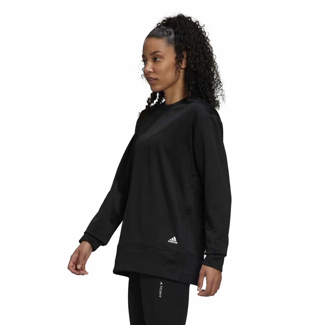 adidas - Women's Aeroready Crewneck Sweater (HI4964) Elastic hem