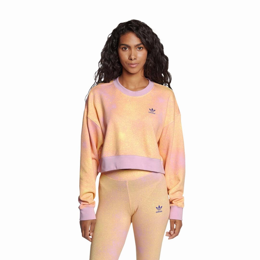 Contoured Silhouette BreathableFabric adidas - Women's Allover Print Sweatshirt (HL6599)