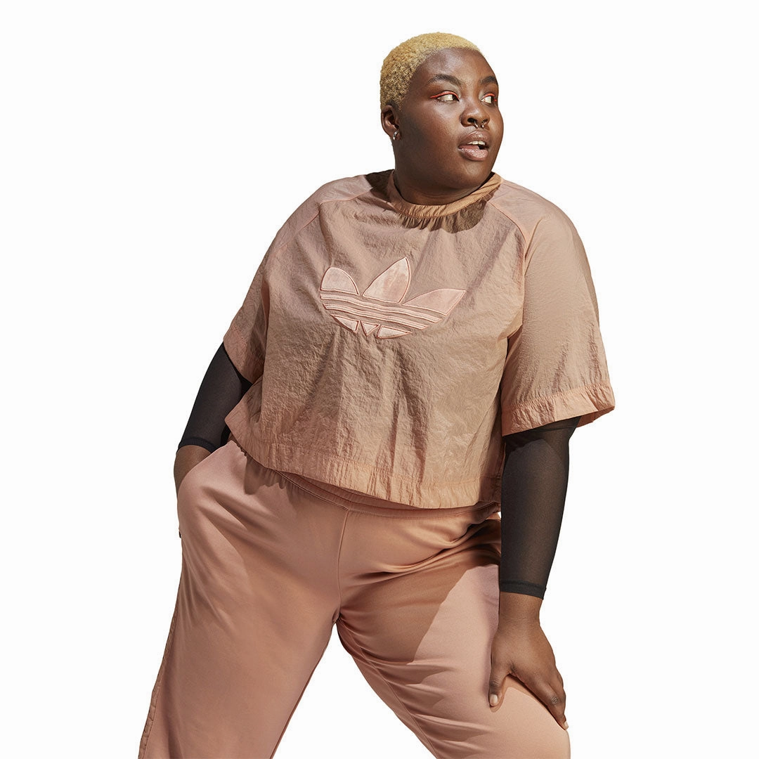 Fade Resistant Exterior High Tensile Reinforcement adidas - Women's Always Original Cropped T-Shirt (Plus Size) (IC7230)