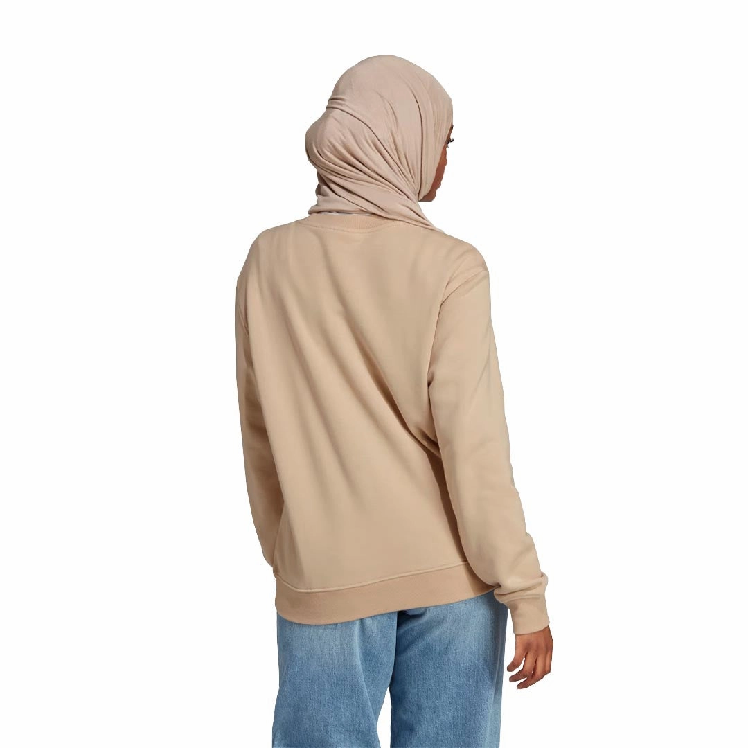 adidas - Women's Crest Embroidery Sweatshirt (II5642) AdjustableDrawstring Everyday Comfort Fit