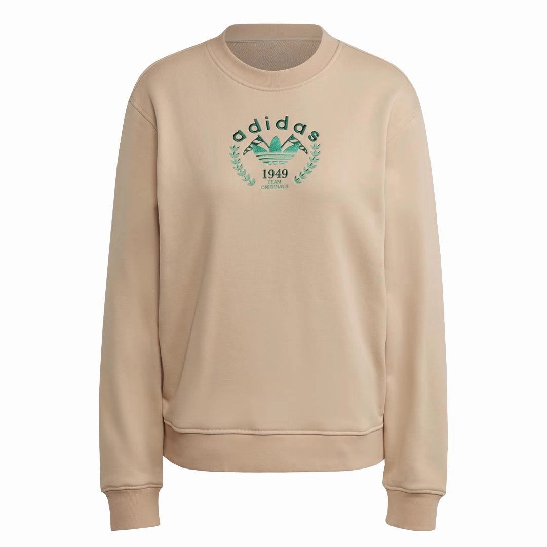 adidas - Women's Crest Embroidery Sweatshirt (II5642) ElasticWaistband Weatherproof Construction