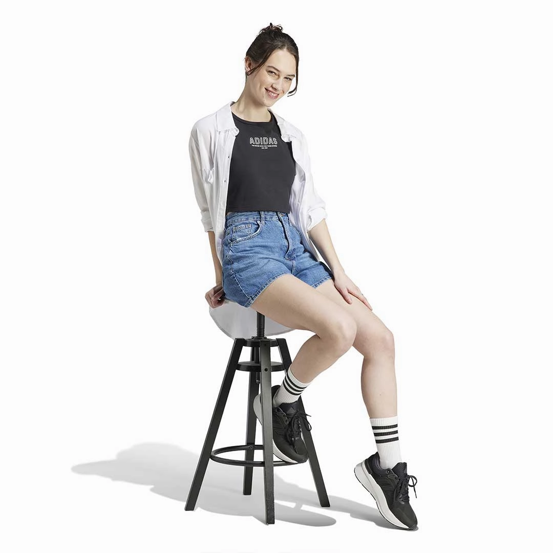 adidas - Women's Crop Sleeveless Top (IR8373) Sleek Utility Double Stitch Seams