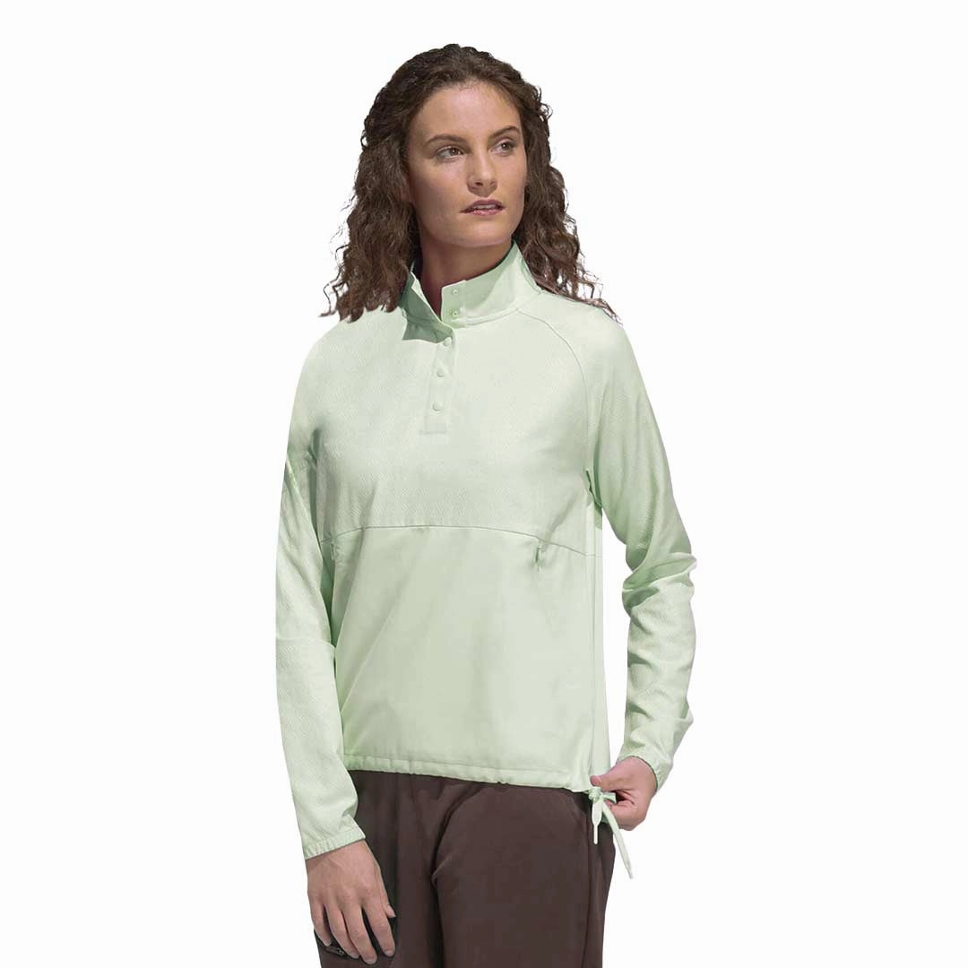 adidas - Women's Embossed 1/4 Snap Pullover (HG6991) Relaxed City Style