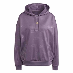 Eco Conscious Production Mark Style adidas - Women's Embossed Monogram Fleece Hoodie (IM2585)