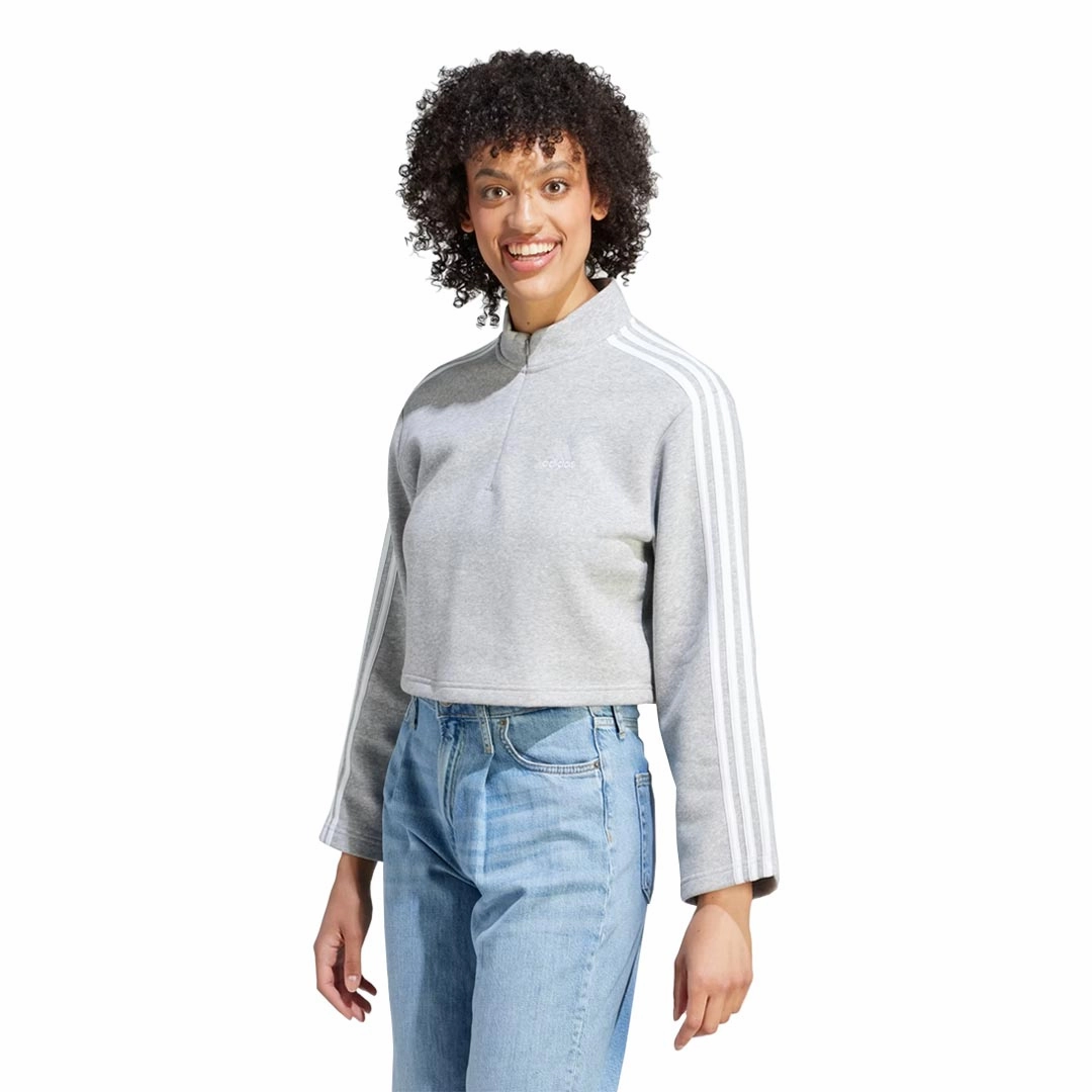 Three Layer Laminate adidas - Women's Essentials 3-Stripes 1/4 Zip Sweatshirt (IM0216)