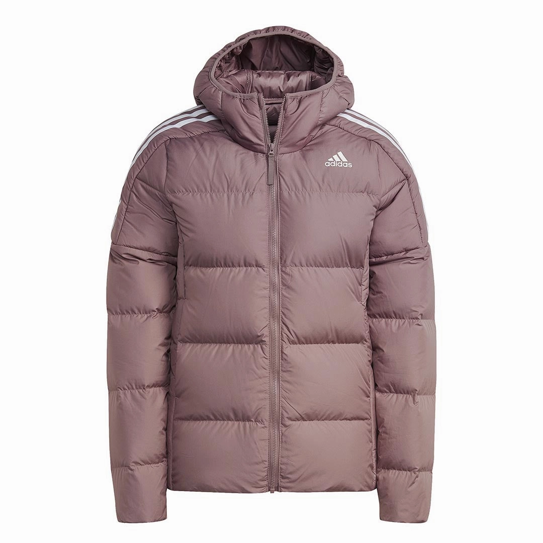 Cozy Texture Noise Reduced Fabric adidas - Women's Essentials Midweight Down Hooded Jacket (HK4666)