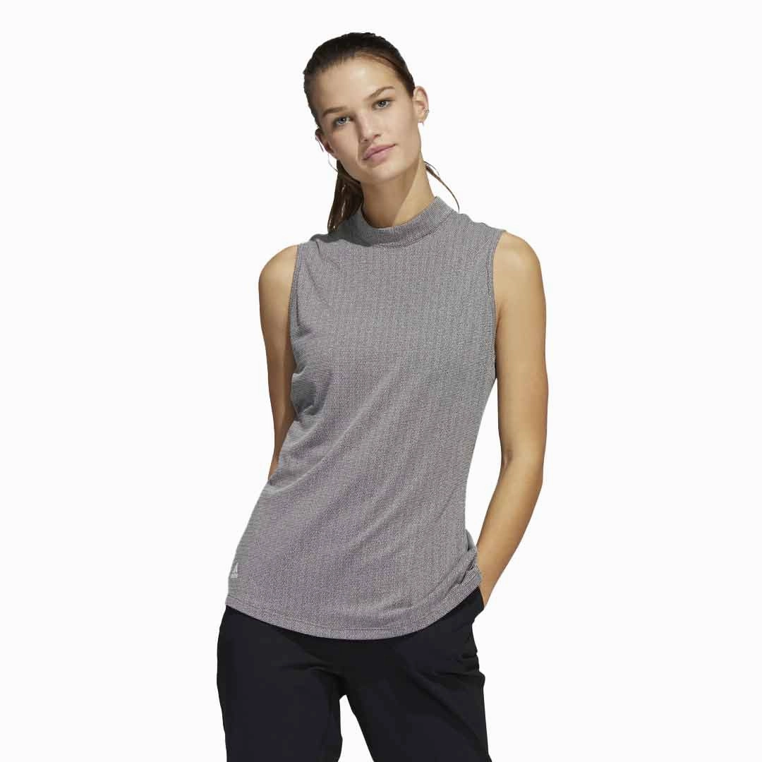 adidas - Women's Essentials Mock Neck Sleeveless Polo (HA3480) CompressionPackableFabric Runway Inspired