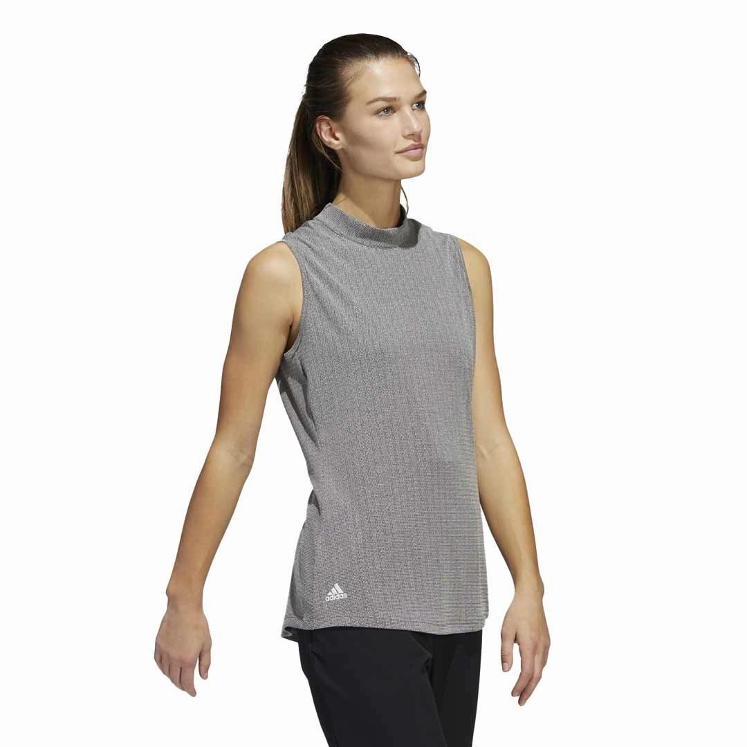 adidas - Women's Essentials Mock Neck Sleeveless Polo (HA3480) Transitional Look Matte Fabric