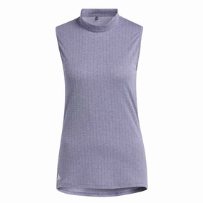 adidas - Women's Essentials Mock Neck Sleeveless Polo (HA3485) Crisp Detail