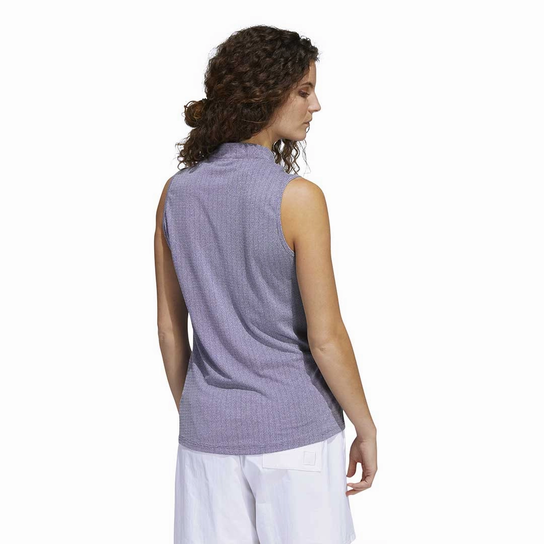 adidas - Women's Essentials Mock Neck Sleeveless Polo (HA3485) PFC Free Treatment Flexible Shoulder Design