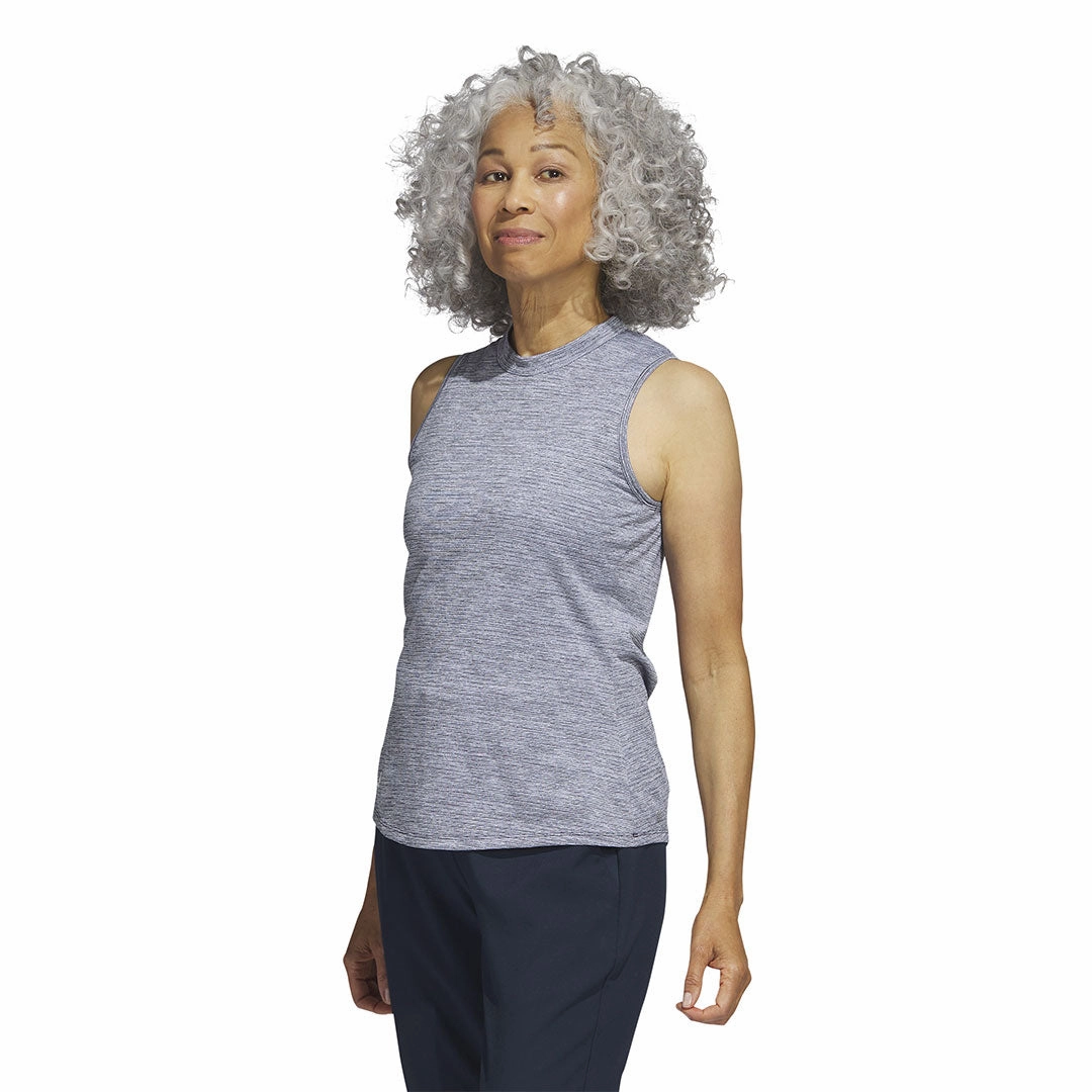 adidas - Women's Essentials Mock Neck Sleeveless Polo (HT1260) Crisp Air Piece