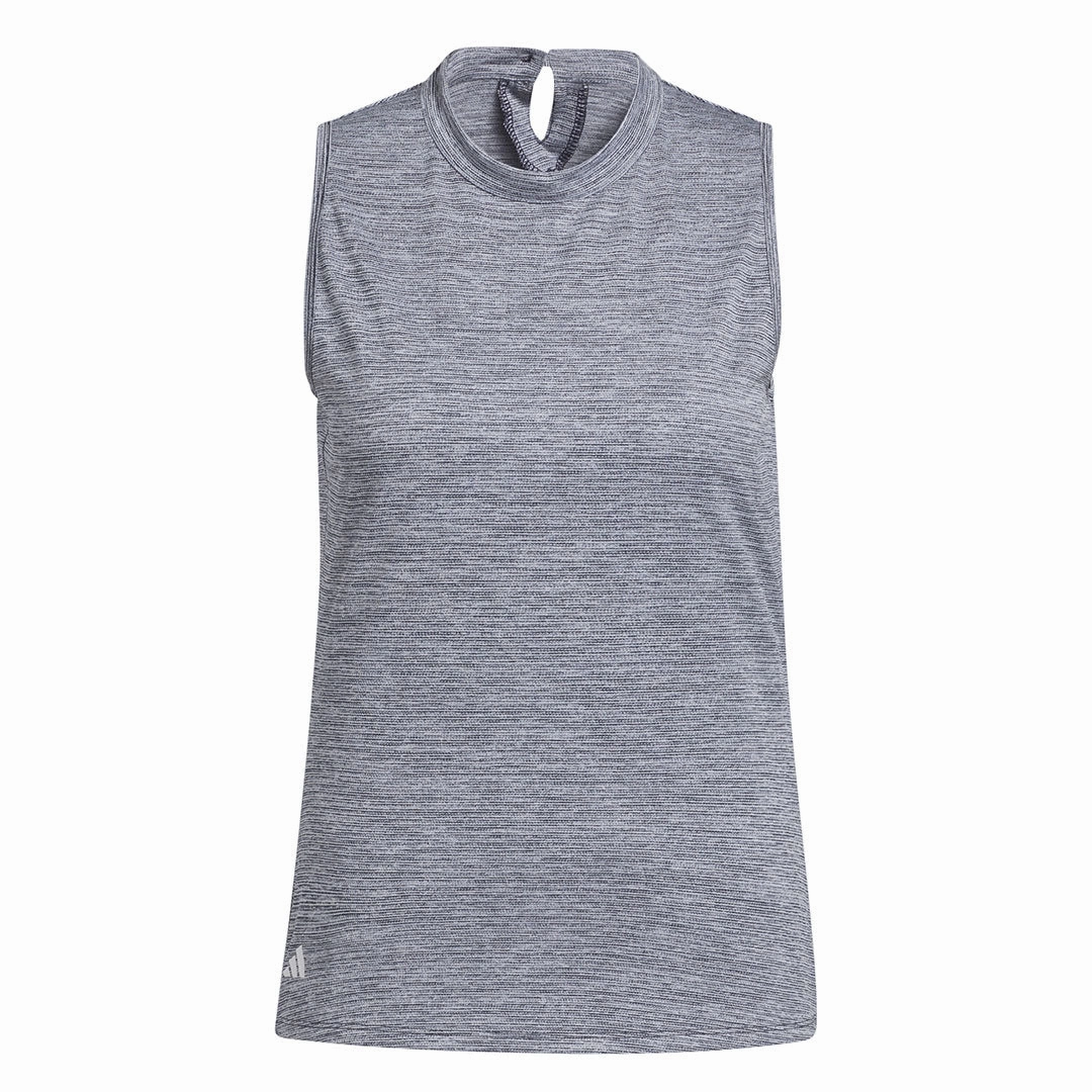 adidas - Women's Essentials Mock Neck Sleeveless Polo (HT1260) Sustainable Material Button Closure