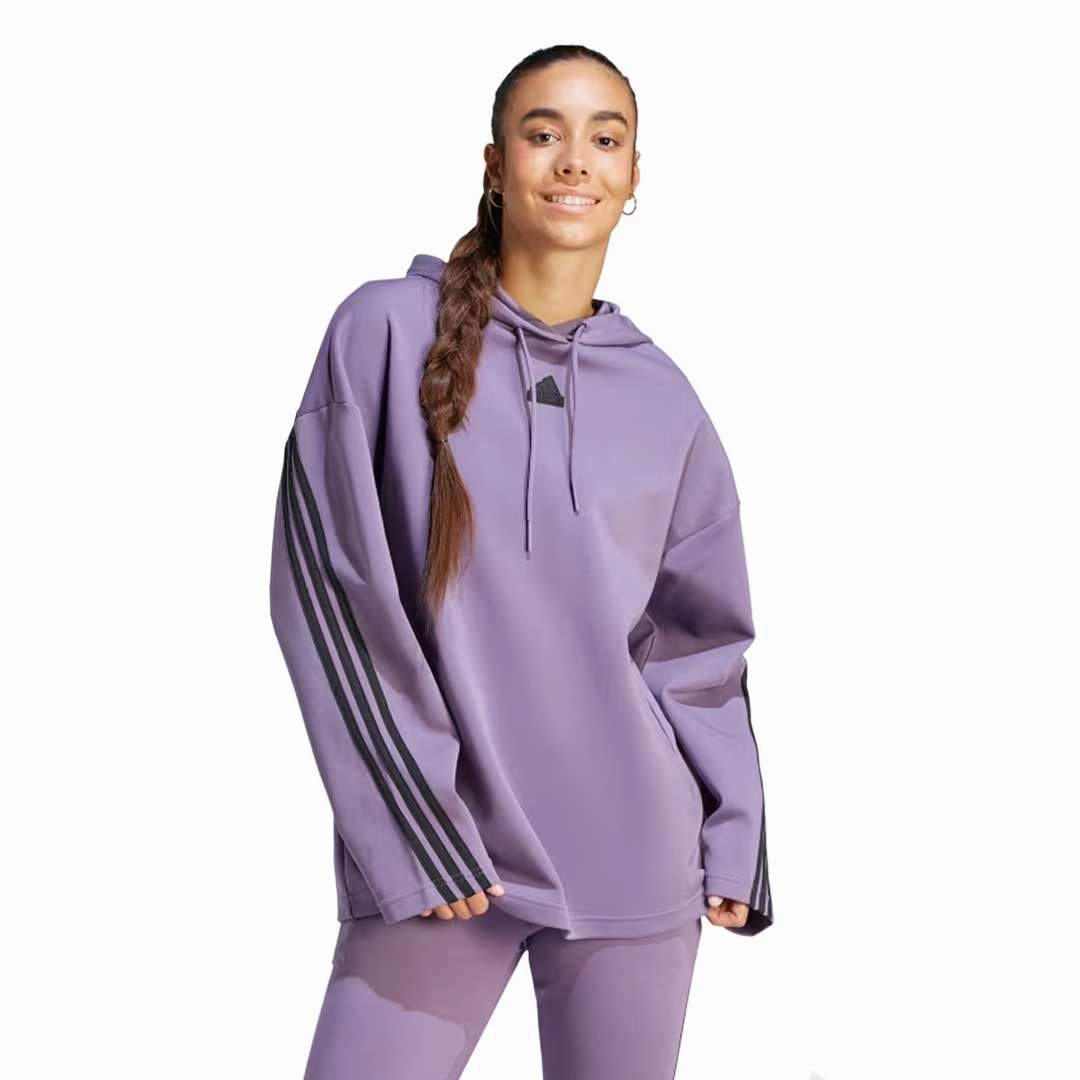 adidas - Women's Future Icons 3-Stripes Hoodie (IL3023) Low Profile Collar Design Bonded seams