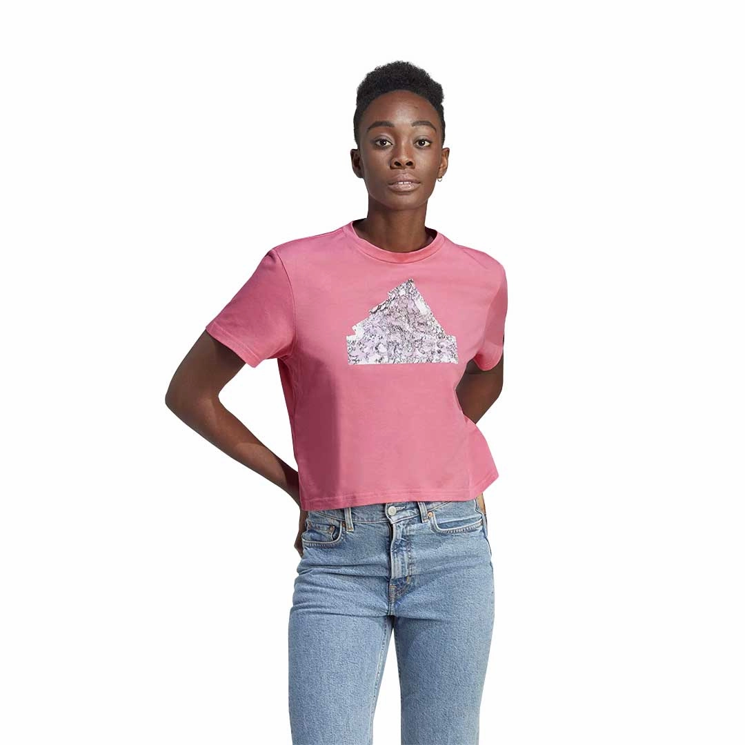 adidas - Women's Future Icons Graphic Crop T-Shirt (II6074) Fire Retardant Treated Fabric Timeless Fit Style