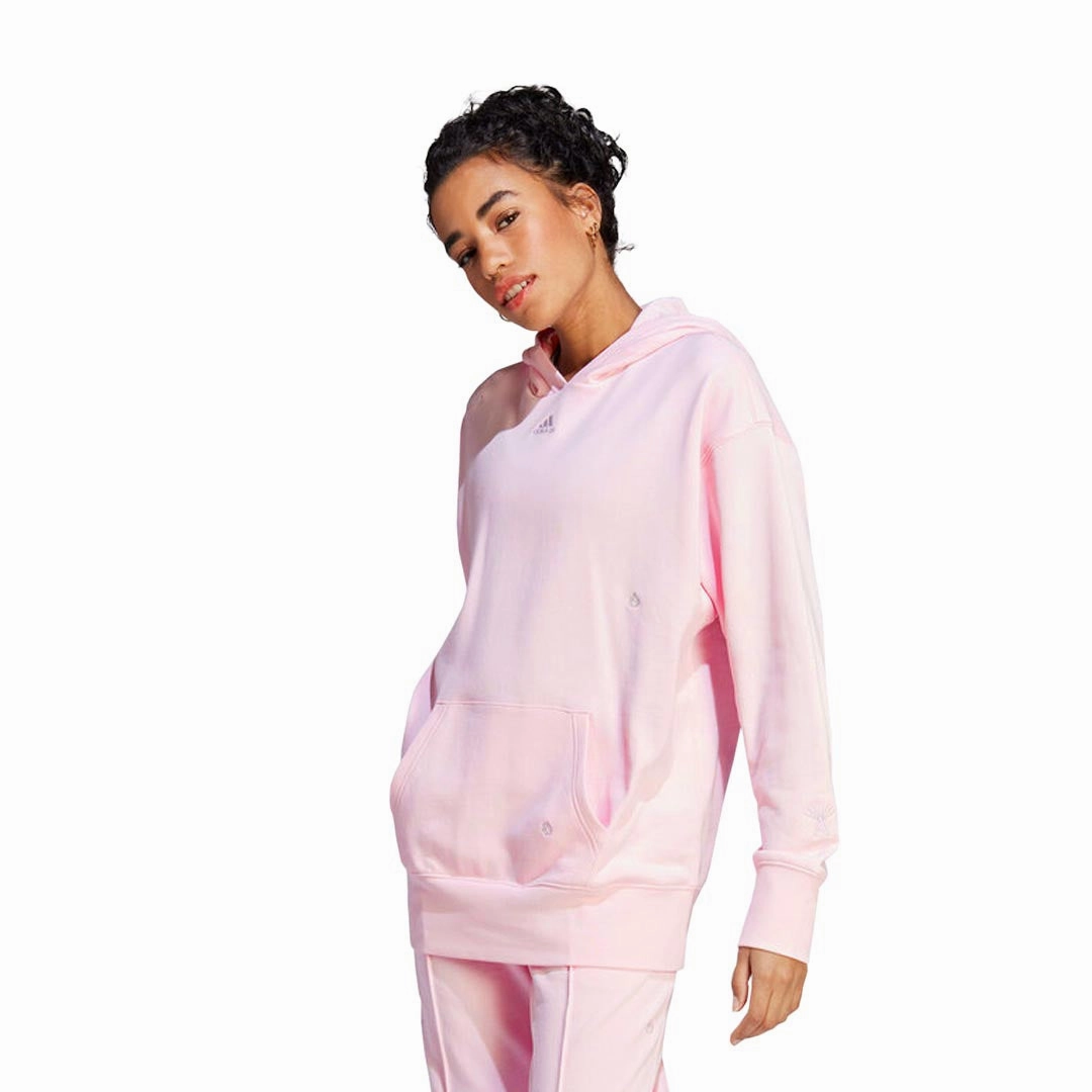 Button Closure Clean Fit Design adidas - Women's Healing Crystals-Inspired Graphics Hoodie (IC0804)