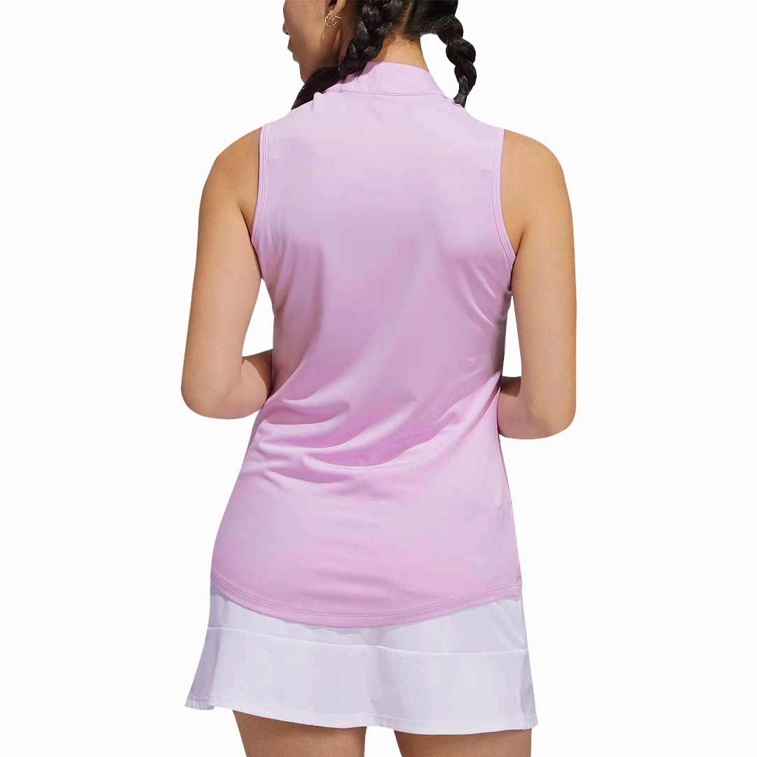 adidas - Women's Herringbone Stripe Sleeveless Polo (HG6961) Easy Clean Material Breathable City Style