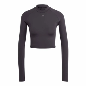 Rubberized Edging Seam Sealed Technology adidas - Women's HIIT Heat.Rdy Long Sleeve Crop T-Shirt (HY3220)
