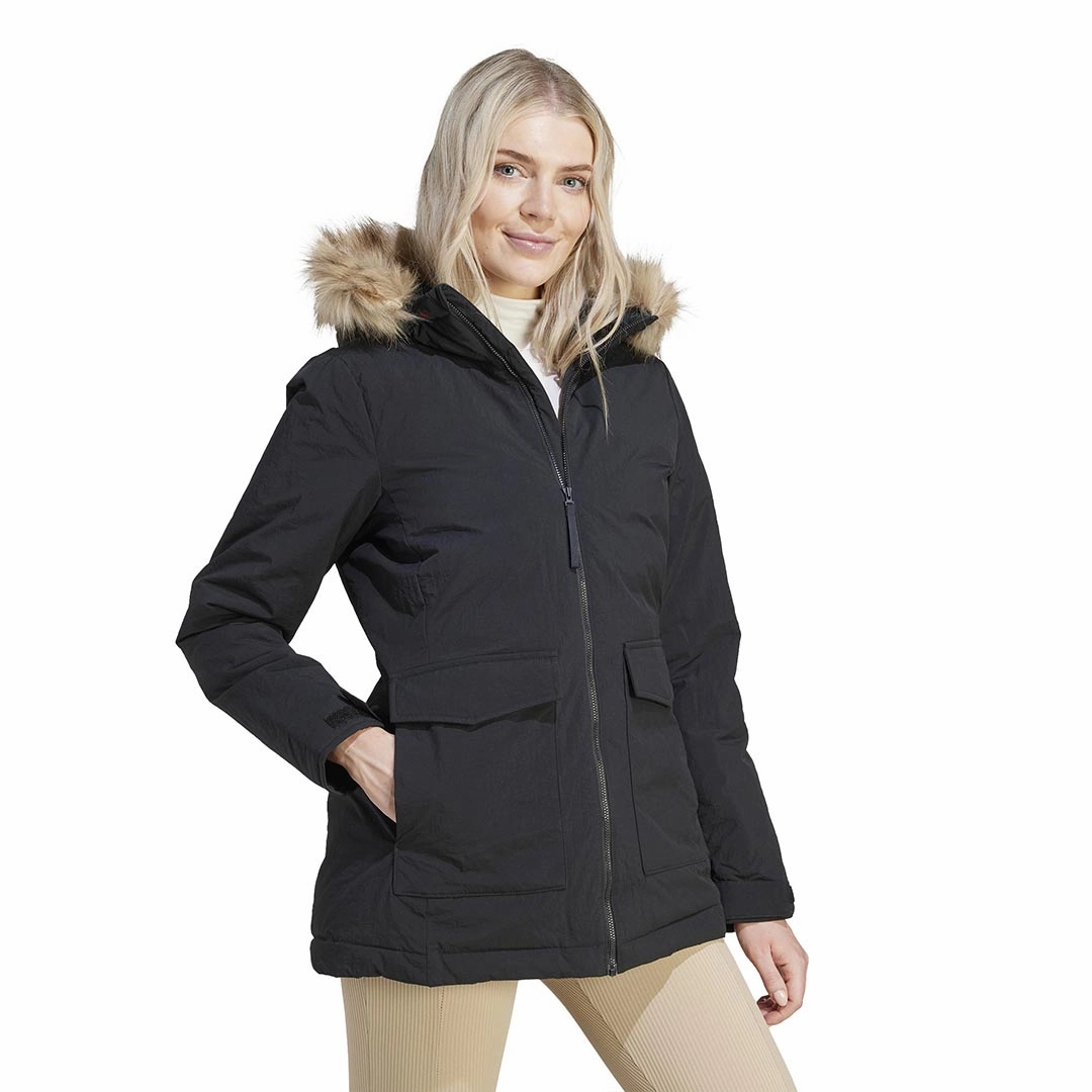 Noise Reduciting Fabric adidas - Women's Hooded Fur Parka (IJ8260)