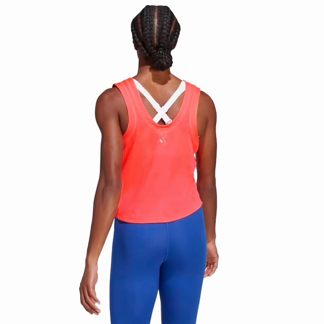 adidas - Women's Hyperbright Training Tank Top (IL6622) Light Reflective Zippers Logo Free Style