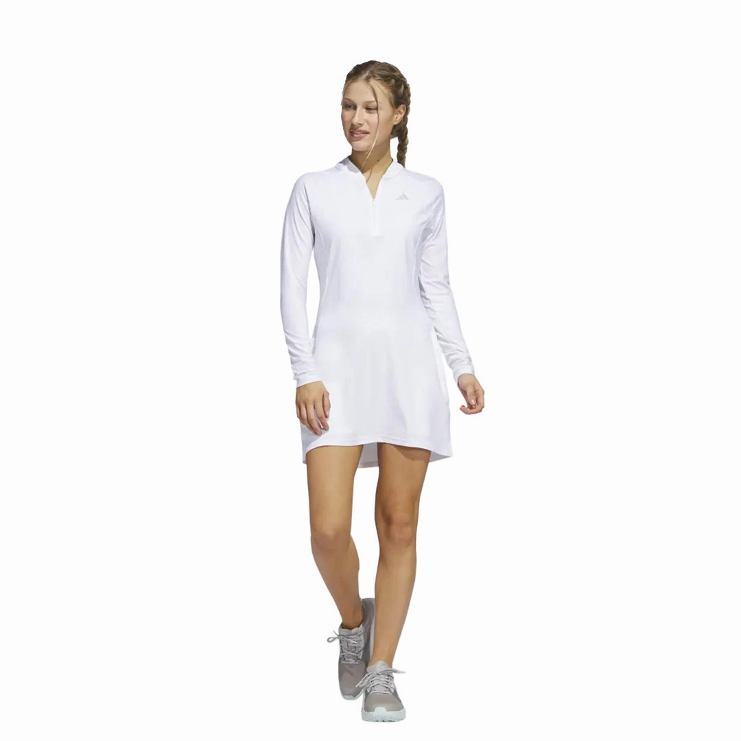 adidas - Women's Long Sleeve Golf Dress (HS8960) Packable Construction Simple Detail