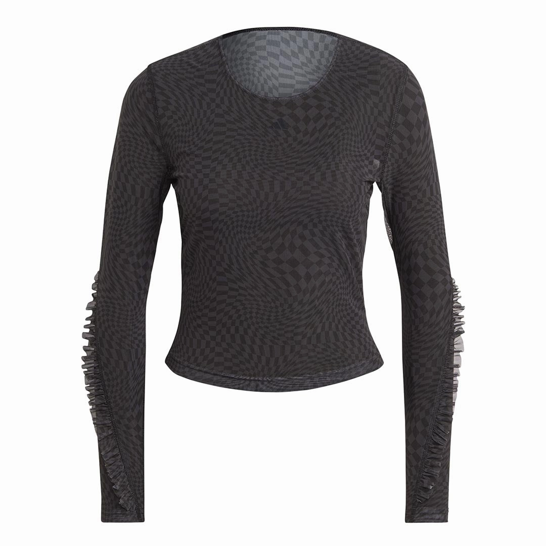 Modular Attachment Loops Water Repellent Coating adidas - Women's Long Sleeve Yoga Shirt (HR5076)