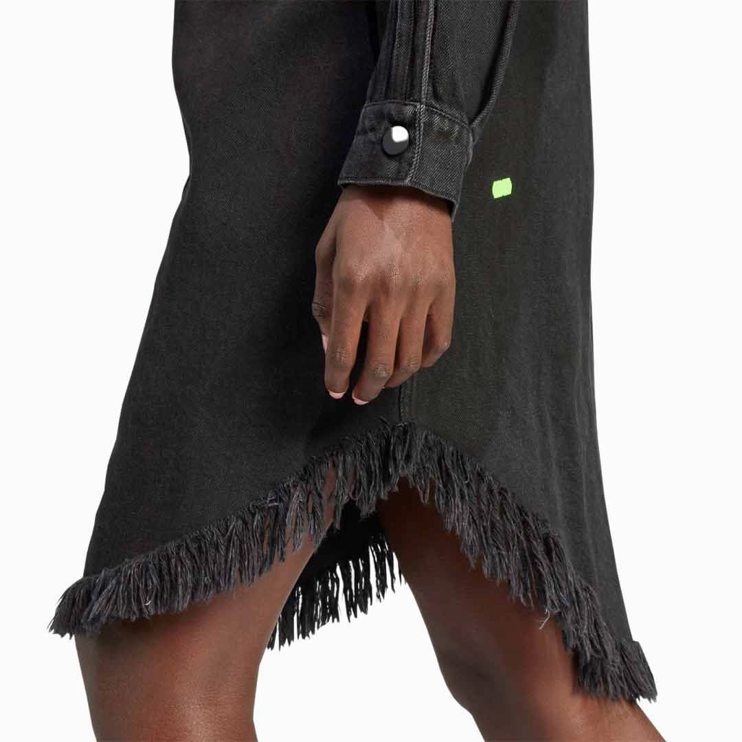 Relaxed Daily Style Autumn Vibe adidas - Women's Originals X Kseniaschnaider Fringe Shirt Dress (IJ8342)