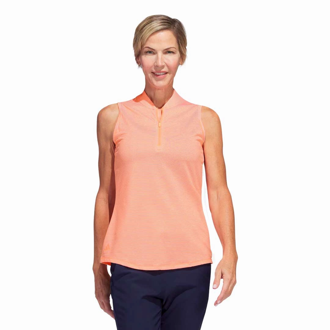 adidas - Women's Ottoman Printed Sleeveless Polo (HT1247) Microfiber Shell