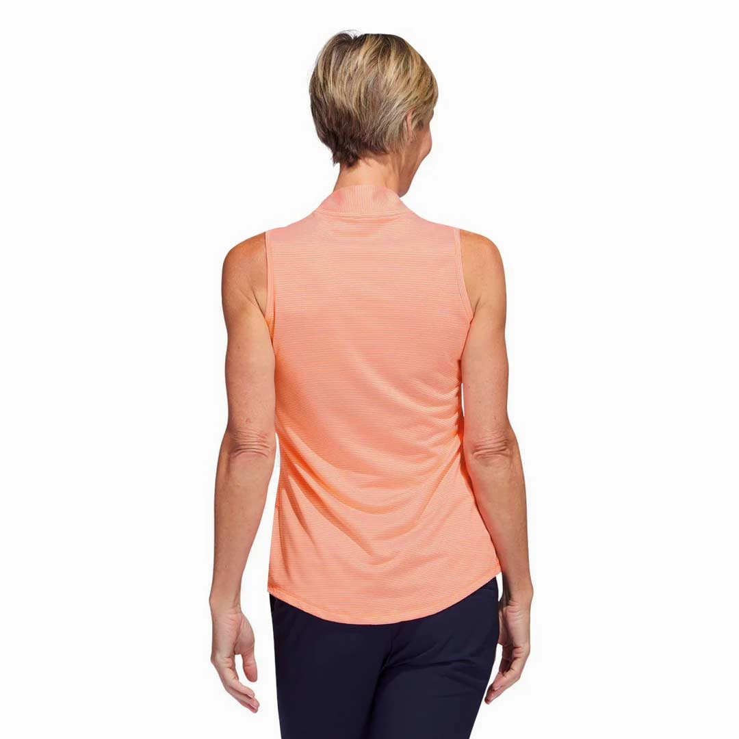 adidas - Women's Ottoman Printed Sleeveless Polo (HT1247) Layered Drape Strong Zip