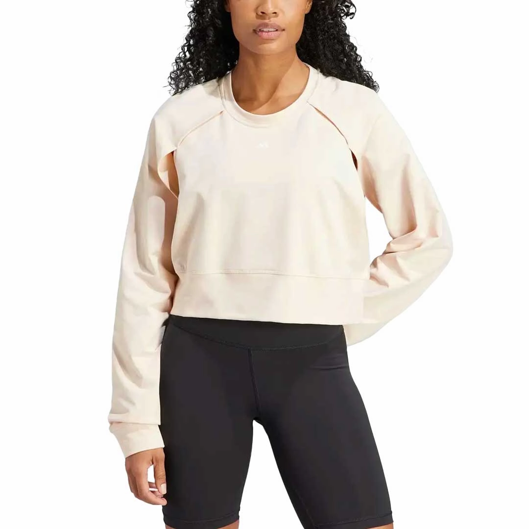 WaterResistantFabric High Loft Insulation adidas - Women's Power AEROREADY Crop Cover-Up Sweatshirt (IM2691)